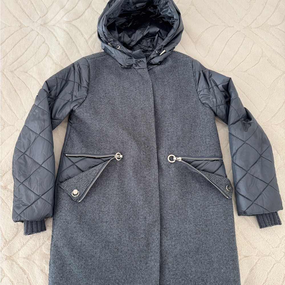 Mes Ami Mode Grey Quilted Coat – Girls Size 10 – Like New
